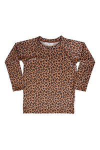maed for mini swimtop brown leopard