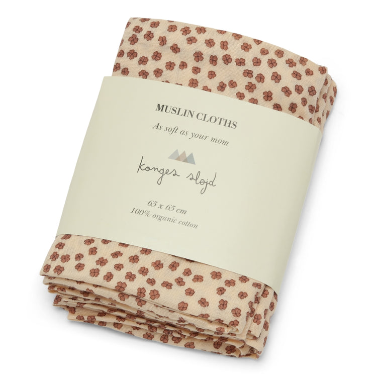 Konges Sløjd 3 pack muslin cloth buttercup rosa