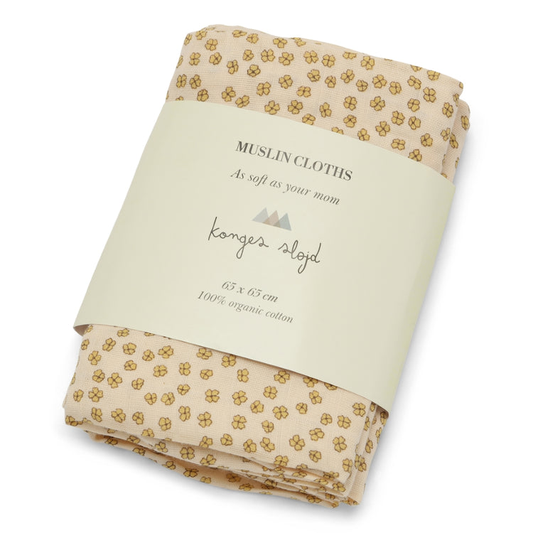 Konges Sløjd 3 pack muslin cloth buttercup yellow