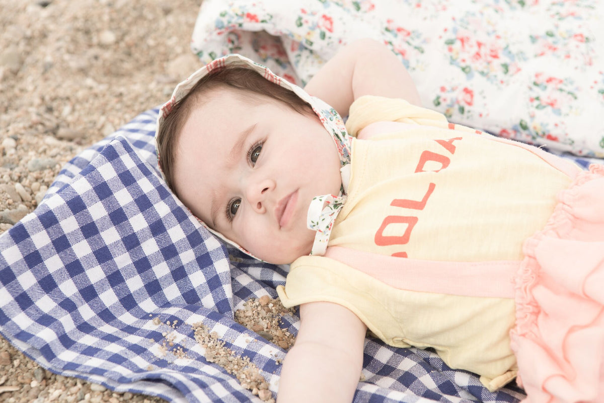 Piupiuchick baby bonnet reversible flowers
