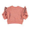 Piupiuchick sweater coral & black dots with frills