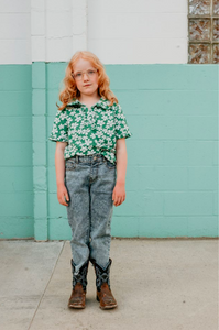 Fish & kids polo flower green