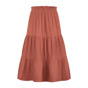 daily brat mio maxi skirt rusty red