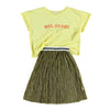 Piupiuchick skirt long pleated golden