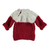 Piupiuchick sweater knitted ecru & garnet